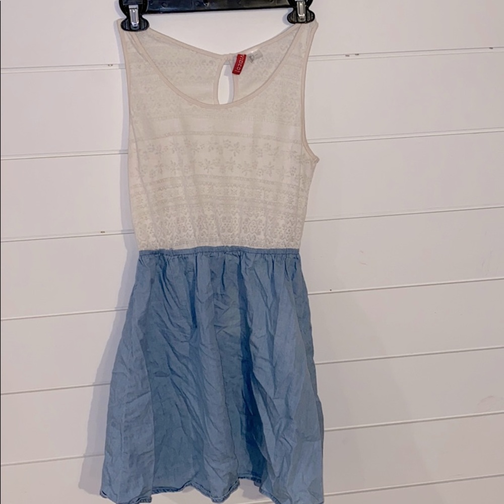 White and blue dress